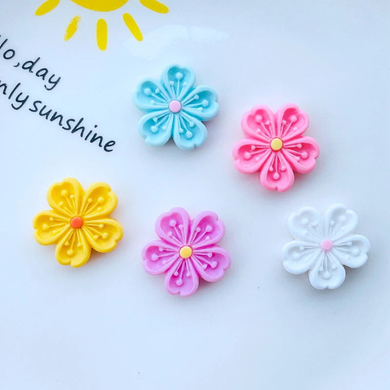 

10 Pcs New Mini Kawaii Mixed Cherry Blossom Resin Cabochons Scrapbook Diy Party Hairpin Accessories Decorate Craft J43