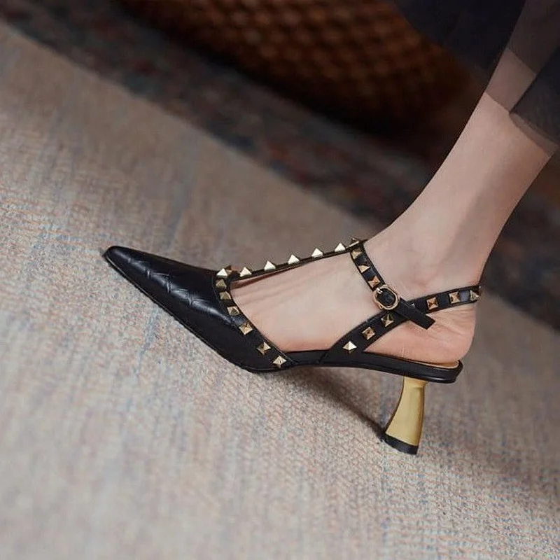 2022 New Ladies Sandals High Heels Ladies Dress Shoes Fashion Pointed Toe Stiletto Sexy Rib Party Shoes Gladiator Women's Shoes