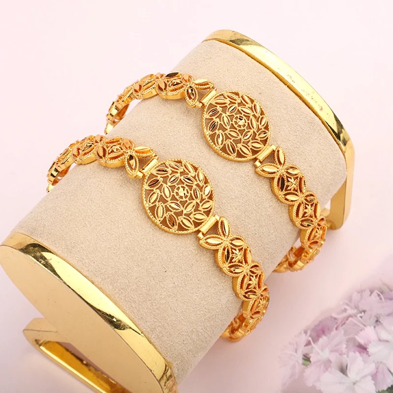 Женский браслет с покрытием 24-каратным золотом Арабская и Дубайская Свадебная