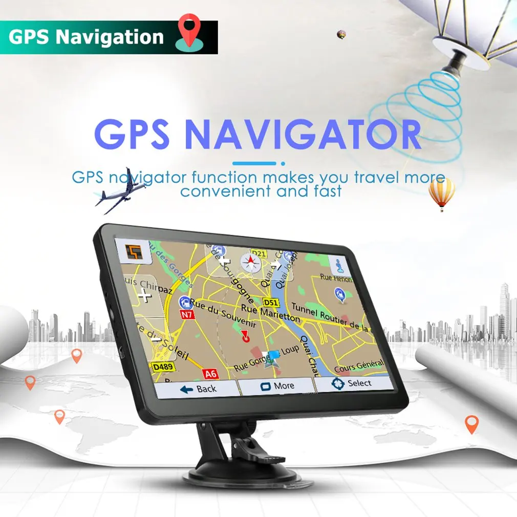 

GPS Navigator Latest Map 7-inch High-definition Touch Screen Navigation System Multi-language Voice Guidance And Speed Warning