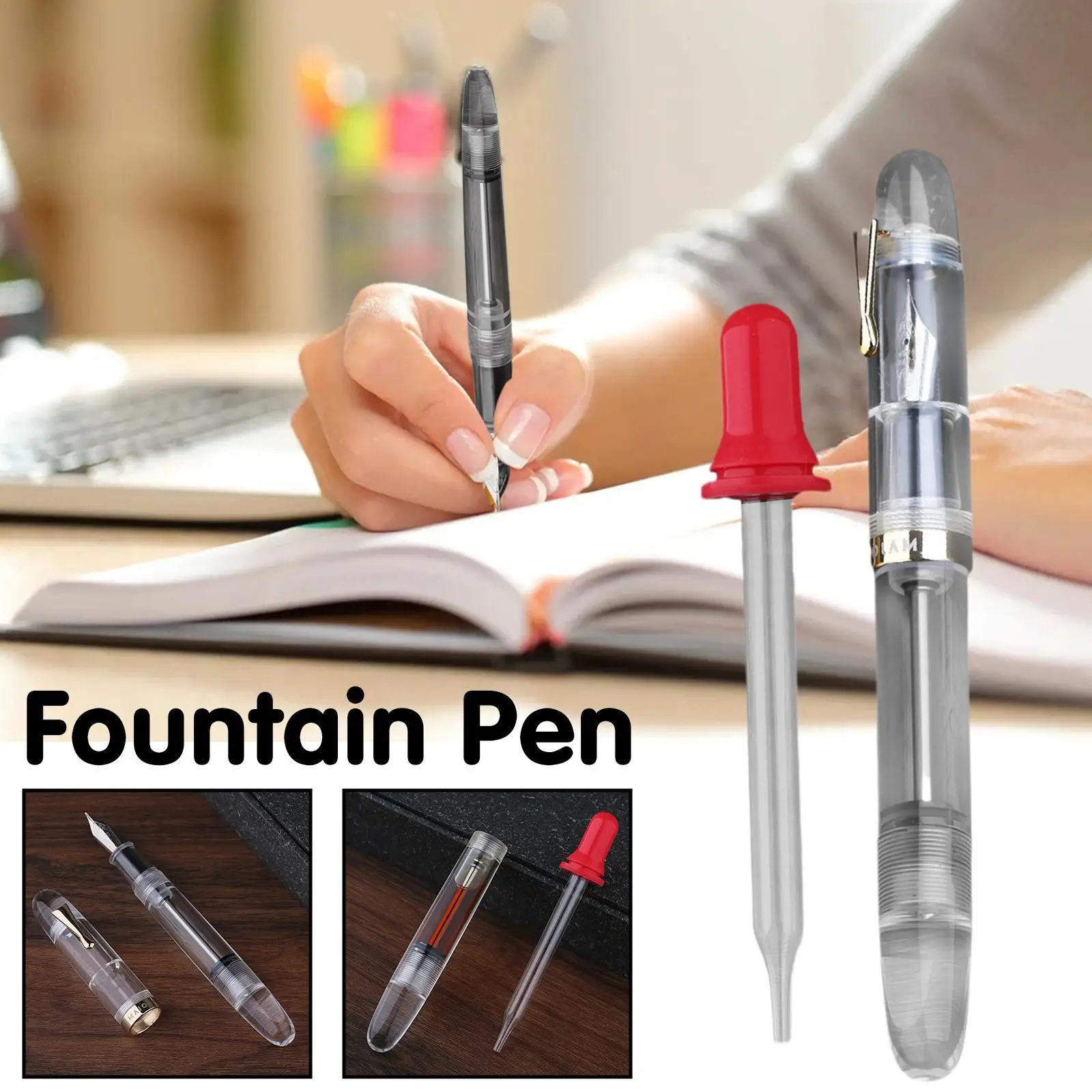 Majohn C4 Transparent Big Size Fountain Pen EF/F/M Nib Writing Gift Pen Set Office School Supplies Quality Fashion Design EF