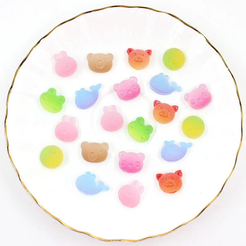 

10pcs Resin Gradient Mini Candy Decoration Flatback Kawaii Diy Accessories Miniature Scrapbooking Tools And Accessories Charms