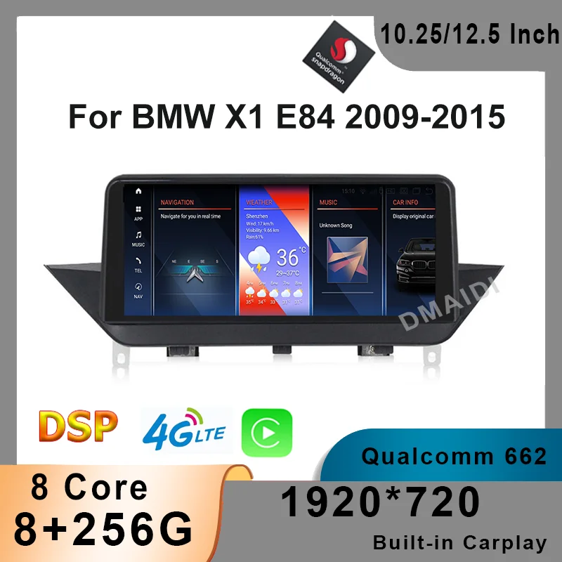 

For BMW X1 E84 10.25"12.5" Android 12 Snapdragon 8+256G Car Multimedia Player GPS Navigation Radio Stereo Head Unit WiFi 5G
