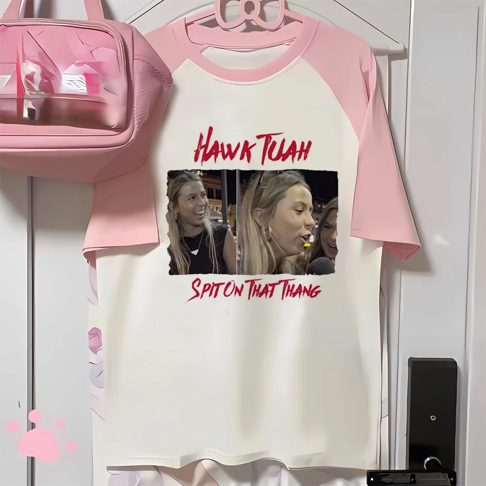 Футболка Hawk Tuah женская удобная быстросохнущая в стиле Харадзюку забавная