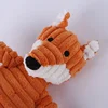 Soft Toy Cute Foxes Chewing Wear-Resistant Squeaky Plush Dog Toy For Dog Animal Corduroy Sound Squeak Teddy Interactive 4