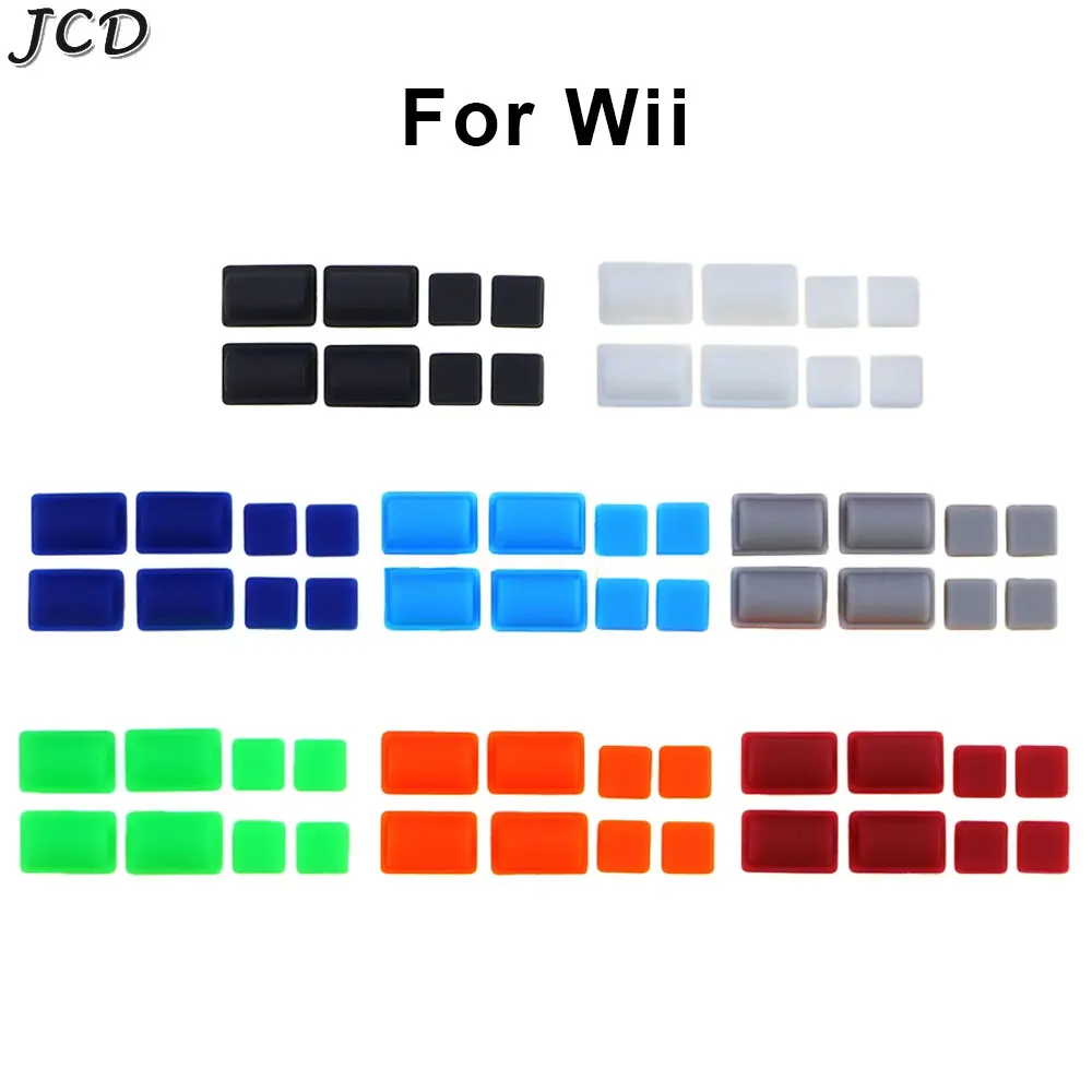 

JCD Replacement 8 in 1 Non-slip Rubber Pad for WII Console Screw Feet Cover Silicone Dust Plug