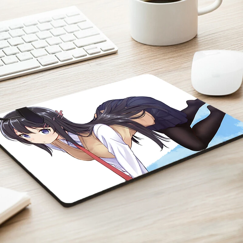 

Коврик для мыши Sakurajima Mai, блокноты для записей для девочек, аксессуары для ноутбуков, игровой маленький настольный компьютер, резиновый ковр...