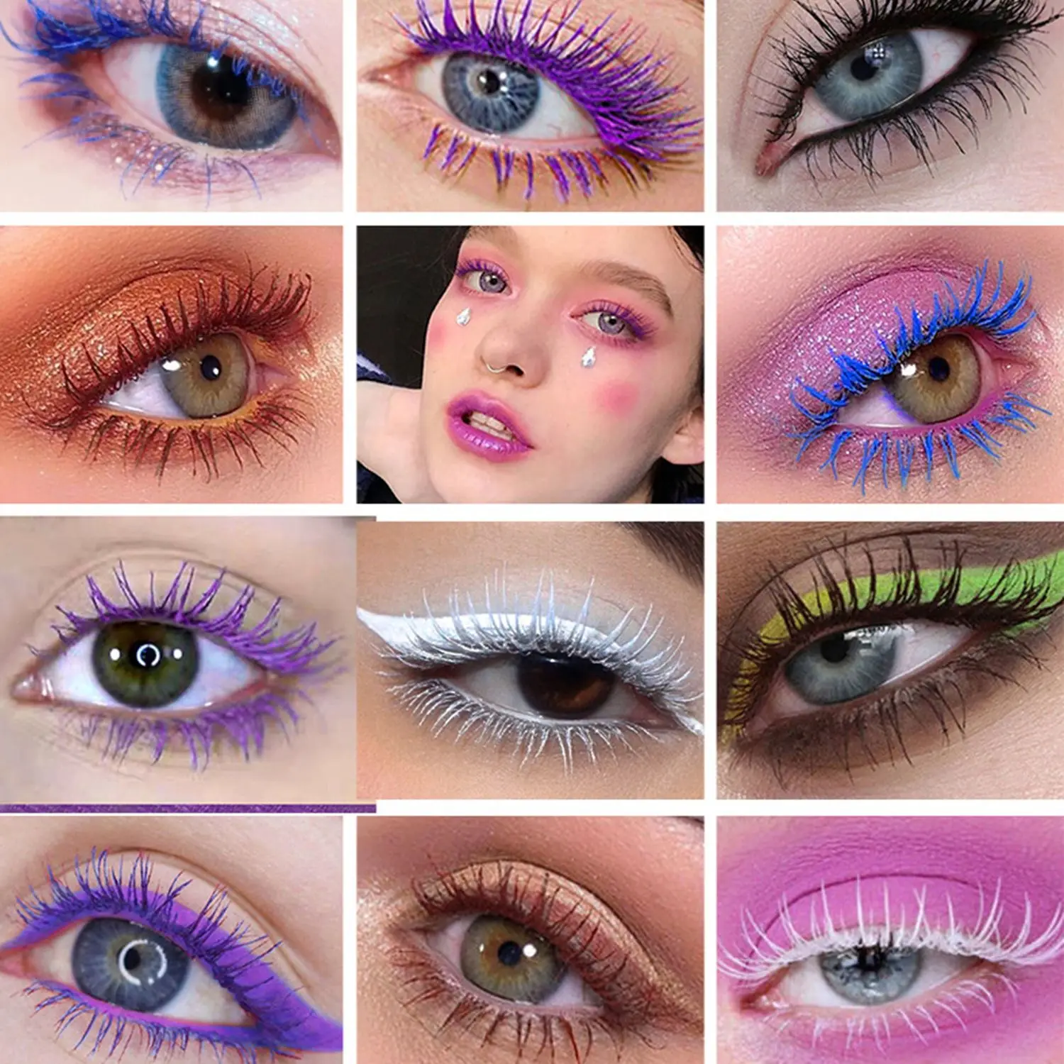 Цветная водостойкая быстросохнущая тушь для глаз 1 шт. с двойной головкой ручка