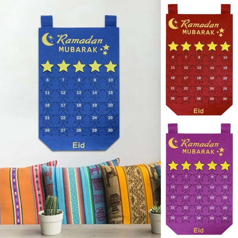 

Коллекция 2023 года, Рамадан, фетровый календарь, ИД Мубарак, украшения для дома, исламский мусульманский календарь, украшение своими руками, Рамадан, кареем, ИД, адга