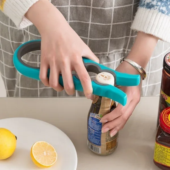 

4 In 1 Lid Jar Opener Screw Cap Bottle Opener Can Opener Manual Nonslip Twist Cap Bottle Launcher Opener Kitchen Gadgets