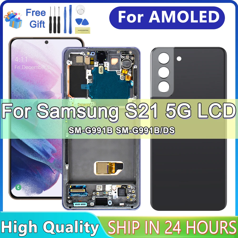 6 2-дюймовый дисплей AMOLED для Samsung S21 5G G990F G991F G991U G991B/DS ЖК-дисплей с сенсорным экраном