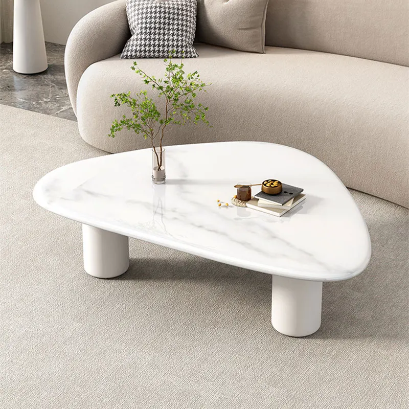 Роскошный кофейный столик для гостиной современный с боковой поверхностью белый