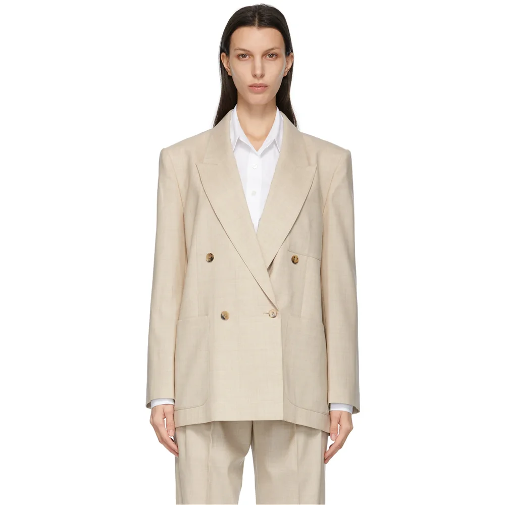 Новейшие модные женские костюмы светло-бежевого цвета индивидуальный пошив