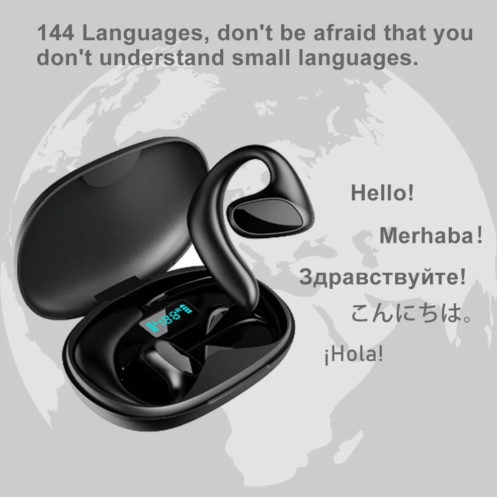 

Wireless Earbuds BT Headphones Translator Ear Buds with Microphones Charging Case Support Real-time Translation in 144 Languages