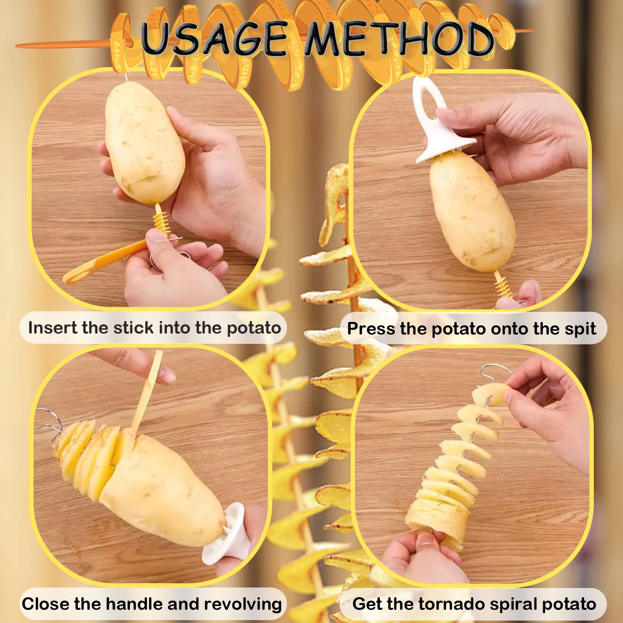 Набор спиральных резаков для картофеля спиральная слайсер Торнадо ручная