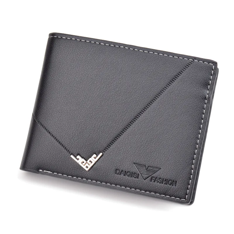 

Men's Short Fashion Thin Wallet Male New Three Fold Zipper Coin Purses Multi-card Slots Holder Horizontal Business Wallet