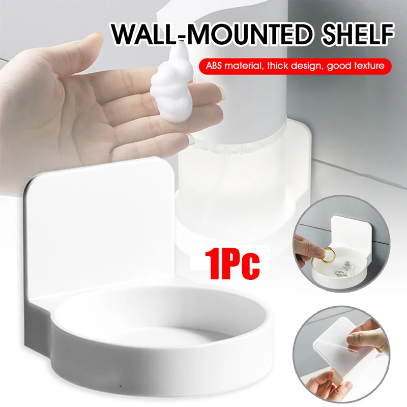 

1Pc Bathroom Cup Holder Sturdy New Wall-Mounted No Drilling Electric Toothbrush Holder Self-adhesive Bottle Solid Base Cup Rack