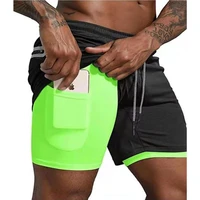 new fashion men double layer leisure sports shorts trousers bodybuilding sweatpants breathable quick drying gyms men short 2022