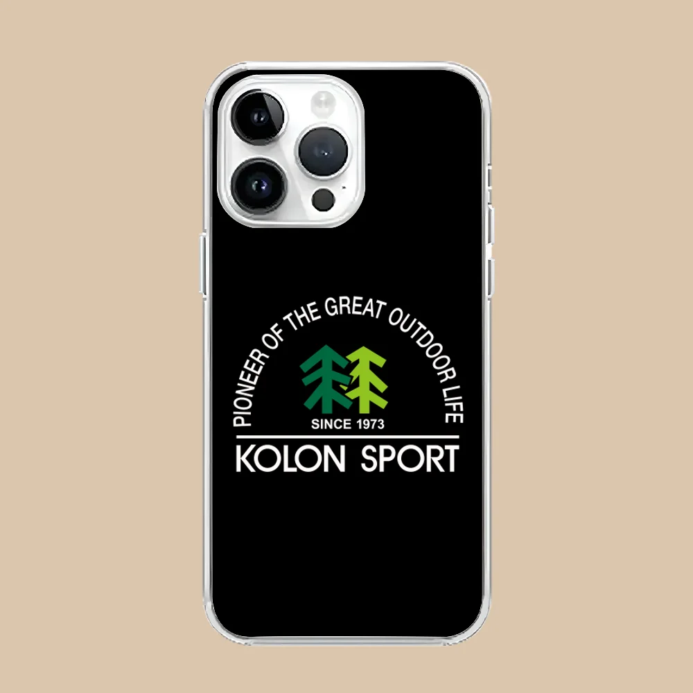 Mobile K-Kolon Sport Phone Case for iPhone 16 15 14 13 12 11 X XR XS Pro Max Plus Mini Clear Transparent Cover Cellphones Smart