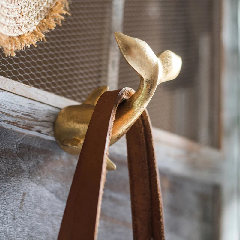 

Golden Dolphin Bay Hook Fishtail Wall Hook Decorative Wall Hangings Wall Hook Resin Creative Hat and Coat Stand Gift