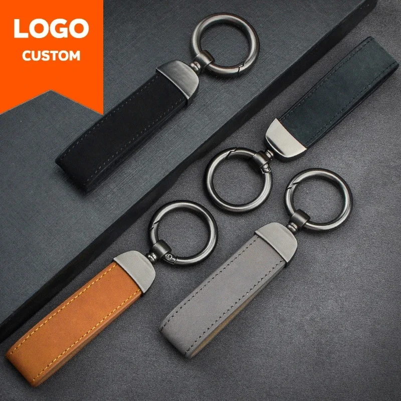 Брелок для ключей из воловьей кожи с логотипом кулон лазерной гравировкой