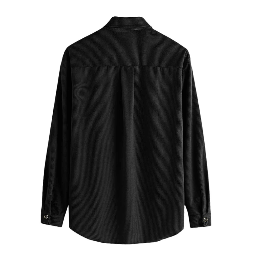 Men Winter Thick Casual Shirts Corduroy Shirt Collar Long Sleeve Jacket Top Coat Thermal Warm Shirt 6 Colors