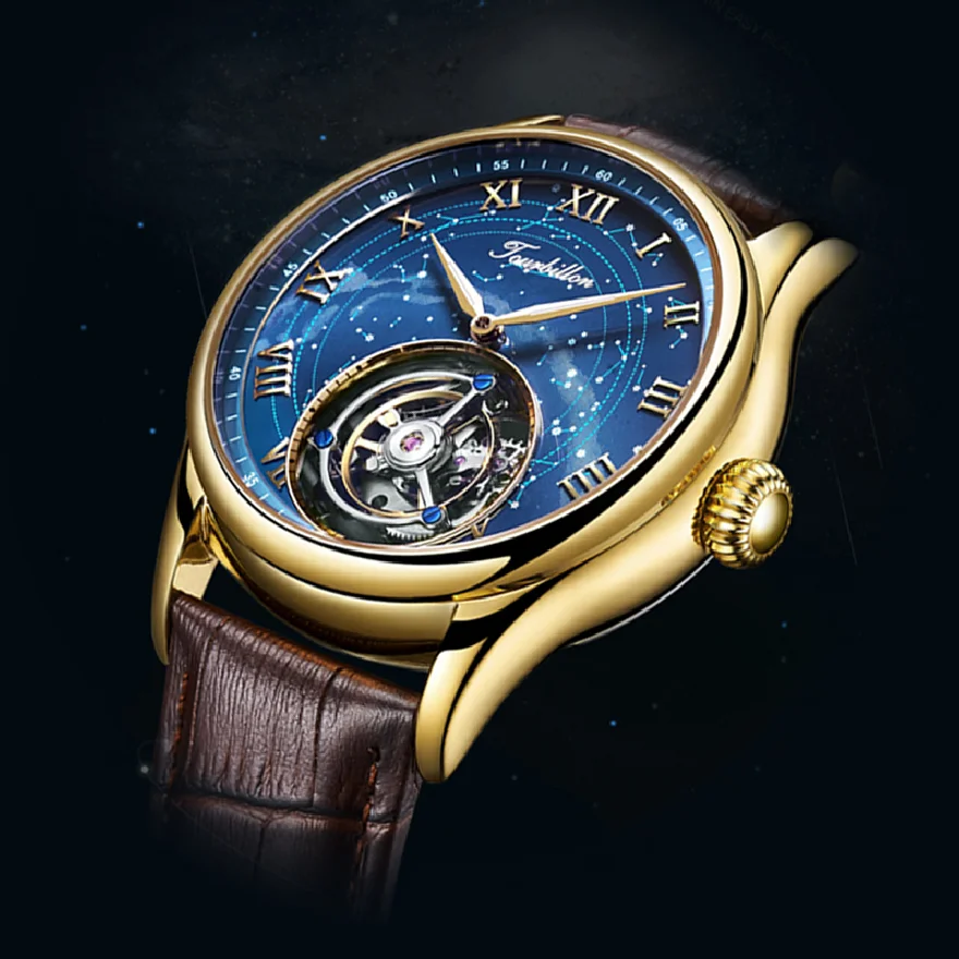 

AESOP Men's Mechanical Real Tourbillon Skeleton Watch Watches for Men Wristwatch Man Male Clocks Tourbillon Watch Dropshipping