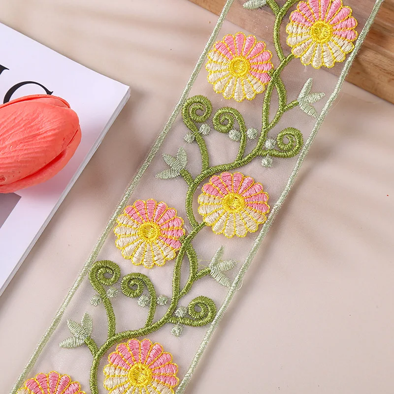 30 ярдов высококачественный дизайн цветочный полиэстер искусственное кружево