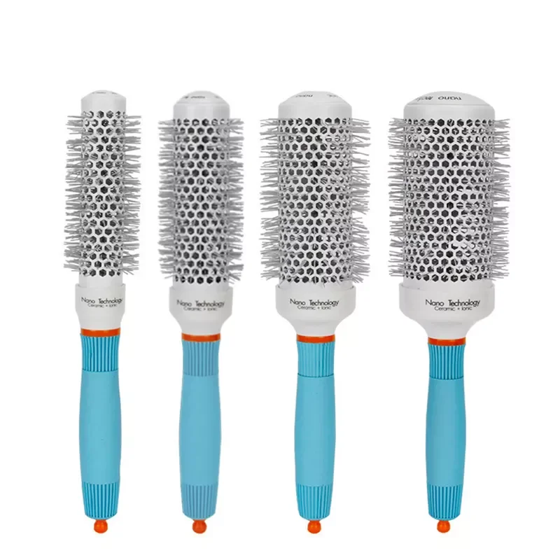 

Ion Hair Comb Professional Salon Hair Brush Hair Styling Hairbrush Hairdressing Comb Round Curly Hair Rollers Tools Blue
