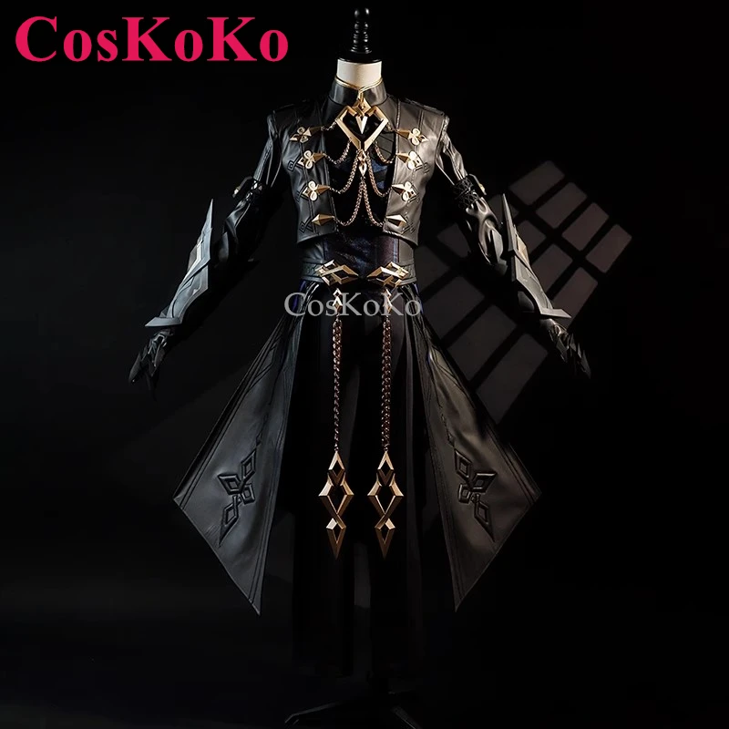 CosKoKo Il Capitano Косплей Игра Genshin Impact Костюм Fatui Модная Униформа Плащ Полный Комплект