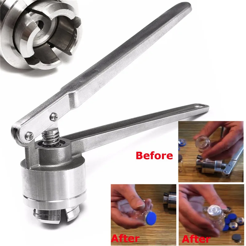 

1Pc Stainless Steel Manual Vial Crimper Hand Sealing Machine For Crimping 20mm Flip Off Cap ottle Clamp Pliers Capping Machine