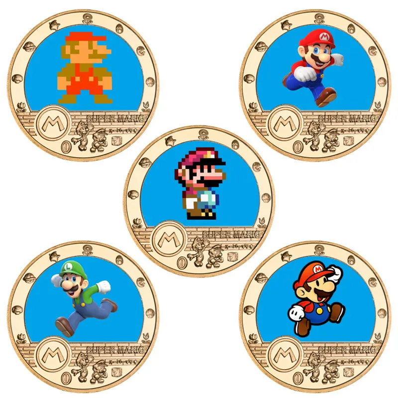 Юбилейные Монеты Super Mario аниме периферийные коллекционные предметы Марио Луиджи