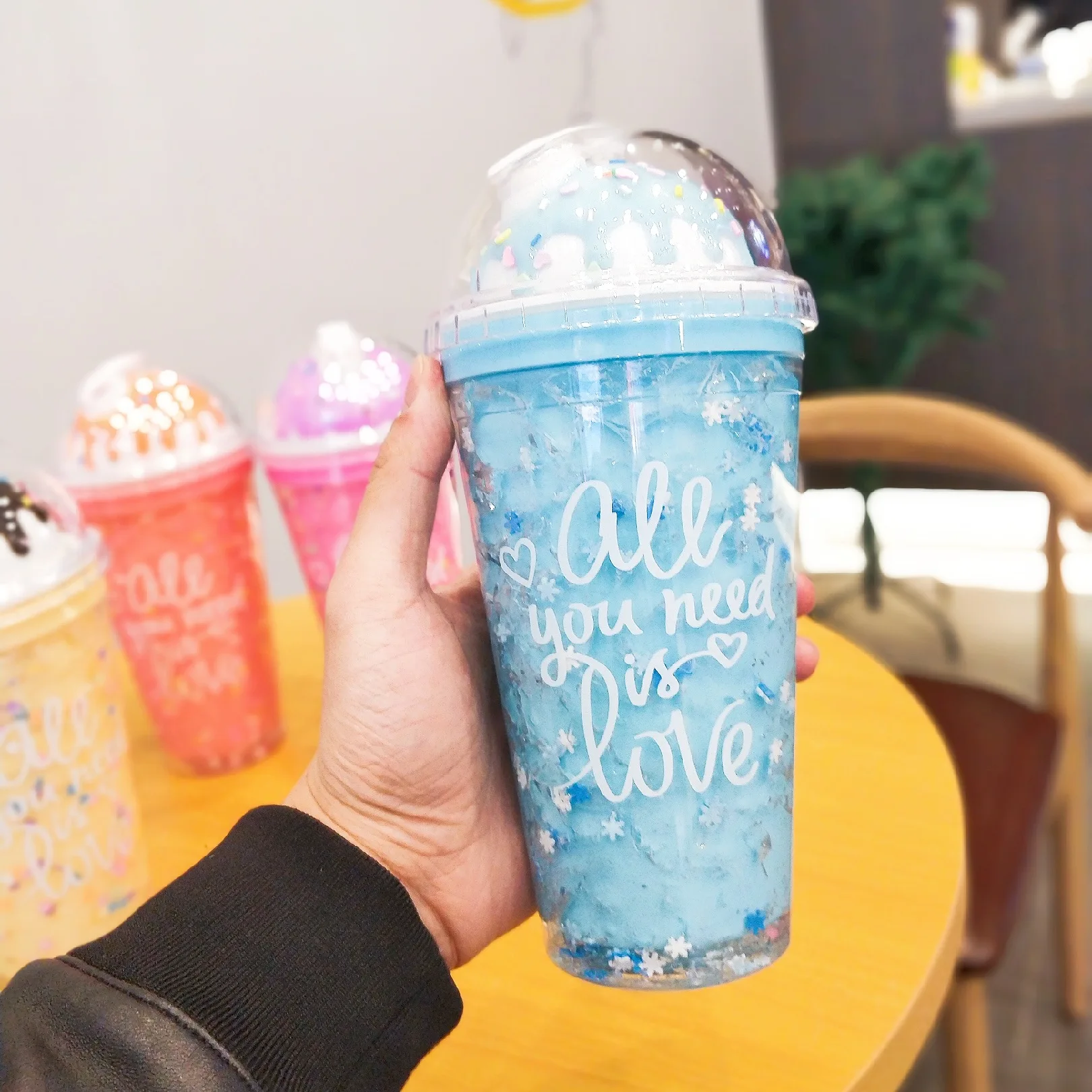 

15oz Cute Water Bottle With Straw, Ice Cream Wall Water Bottle With Straw Kawaii Cup Water Bottle Kawaii Cups Stuff Avocado