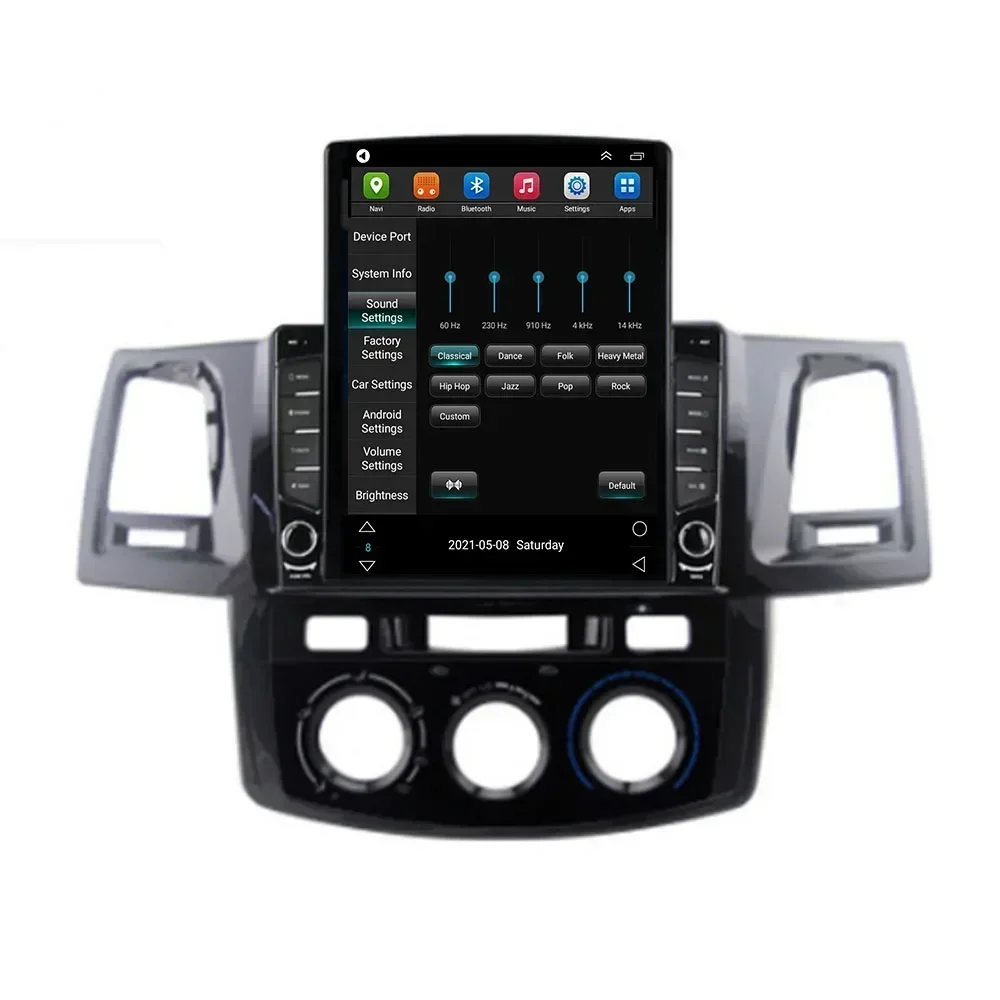 Tesla Screen For TOYOTA FortunerHILUX Revo Vigo Android 13 Car Radio Player GPS Navi Auto Stereo Multimedia Carplay 5G DSP