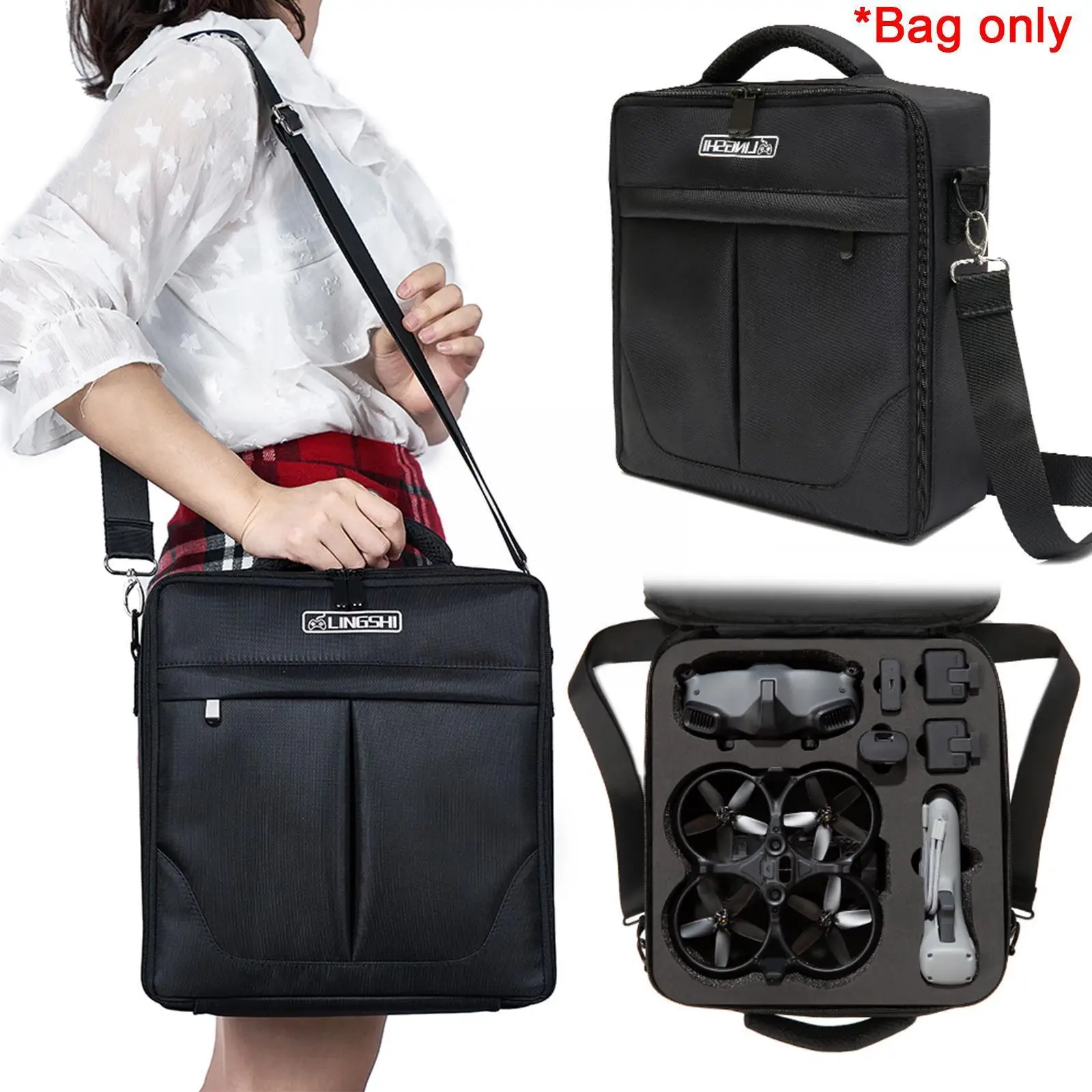 

Сумки для дрона DJI Avata, Портативная сумка для хранения, черная сумка через плечо для летающих очков DJI Avata, водонепроницаемые сумки, аксессуар...