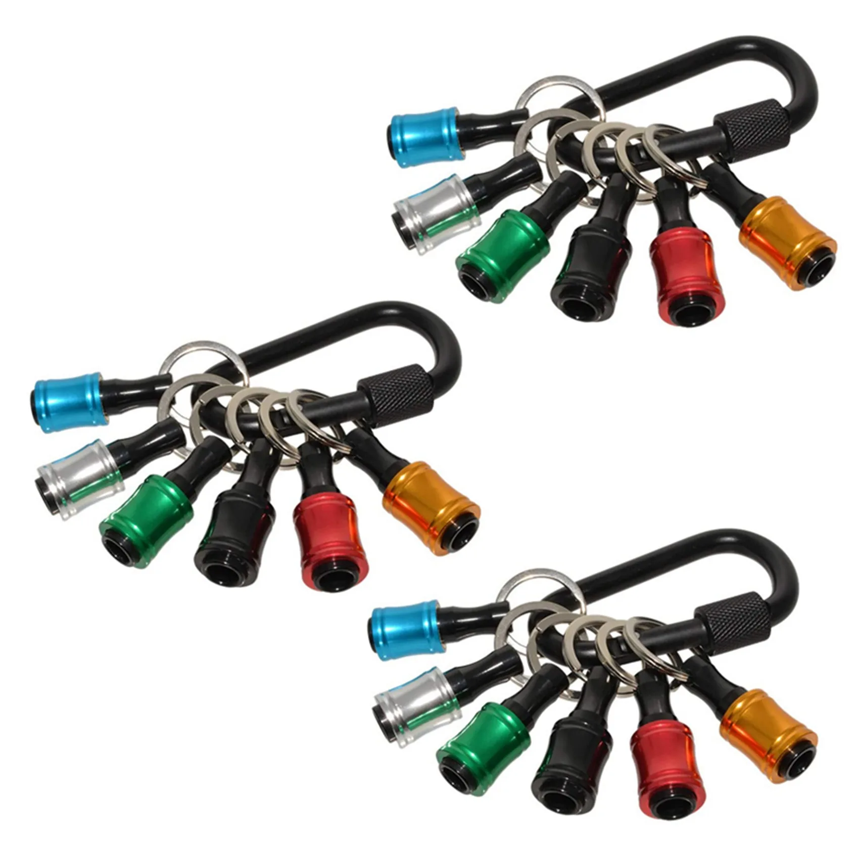 

18 Pcs 1/4Inch Hex Shank Aluminum Alloy Screwdriver Bits Holder Extension Bar Drill Screw Adapter Change Keychain