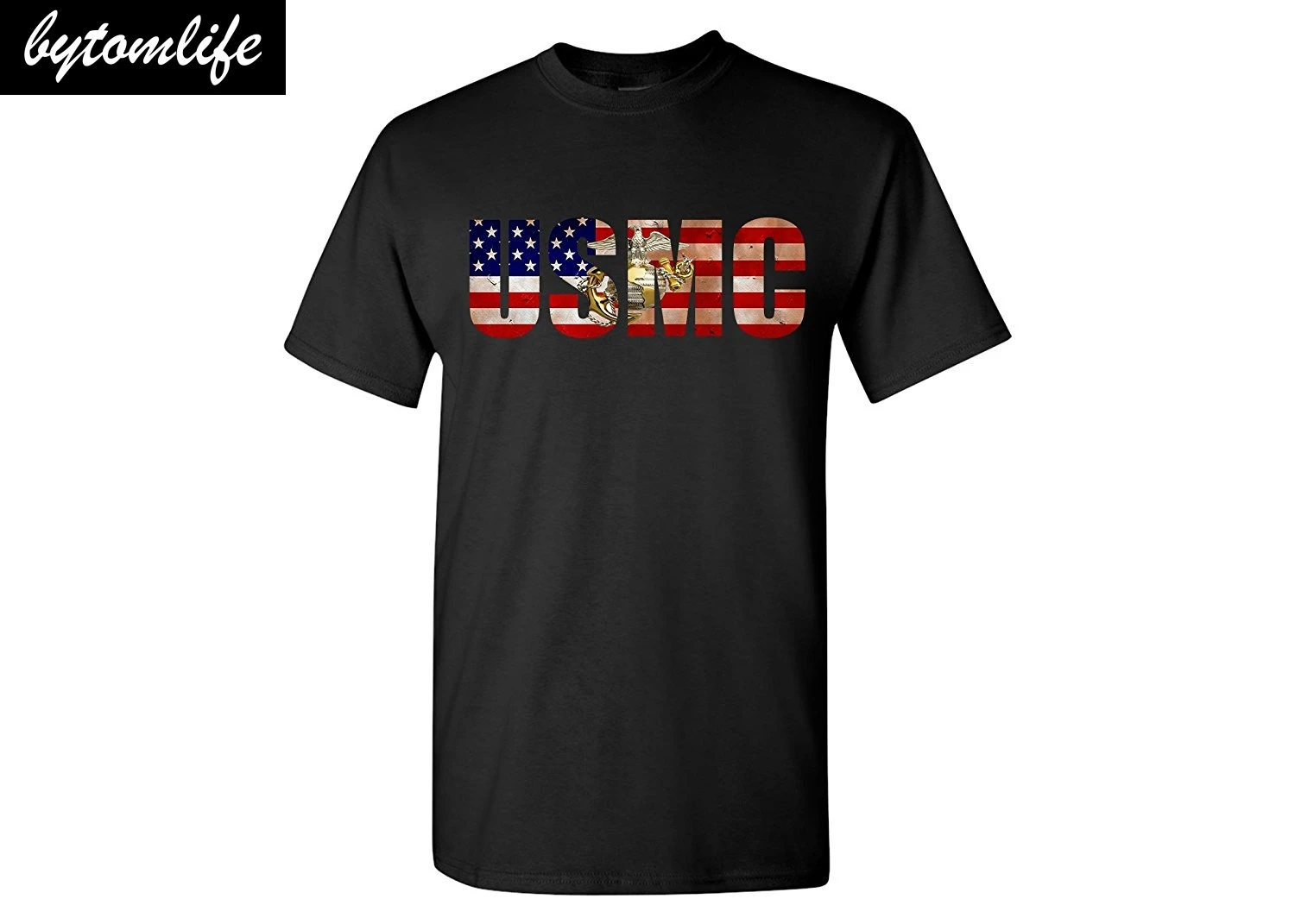 

2019 New Cool Tee Shirt USMC T-Shirt Patriotic Men's USA Flag PT Shirt United States Marine Corps Flag Logo