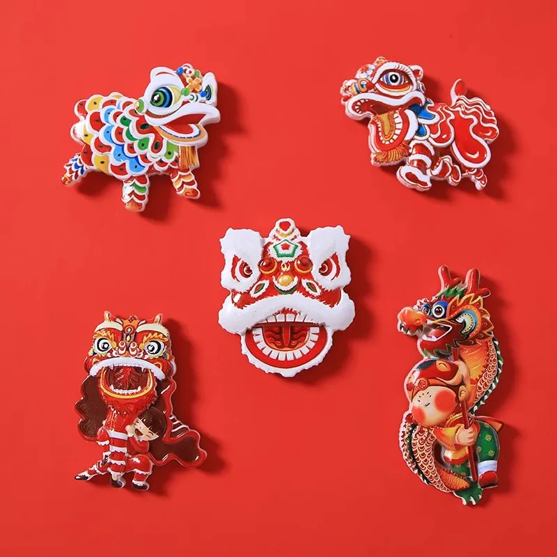 Магнит для холодильника мультяшный китайский новогодний фестиваль танцующий