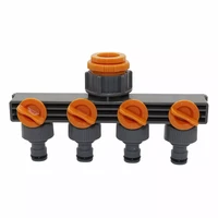 1to34to12 female thread 4 way hose splitters for automatic watering water pipe linker timer garden water irrigation tool