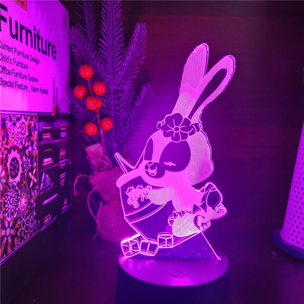 

Disney Stellalou 3D Lamp Anime Cartoon Rabbit Led Night Light For Kids Bedroom Decor Nightlights Kawaii Gift Manga Table Lampara