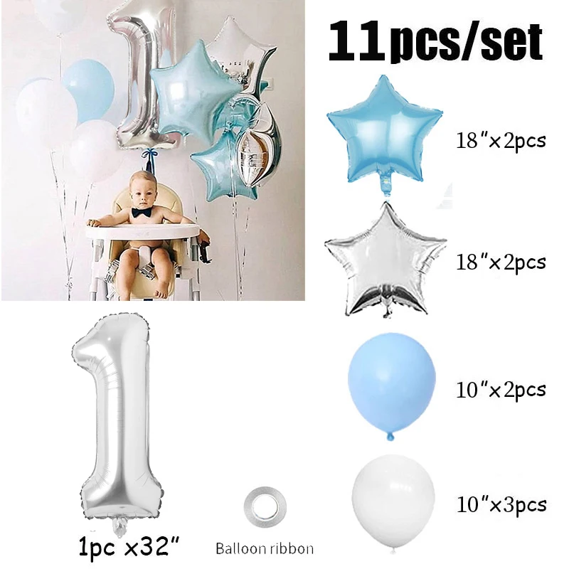 17 шт. украшения для первого дня рождения с золотыми цифрами