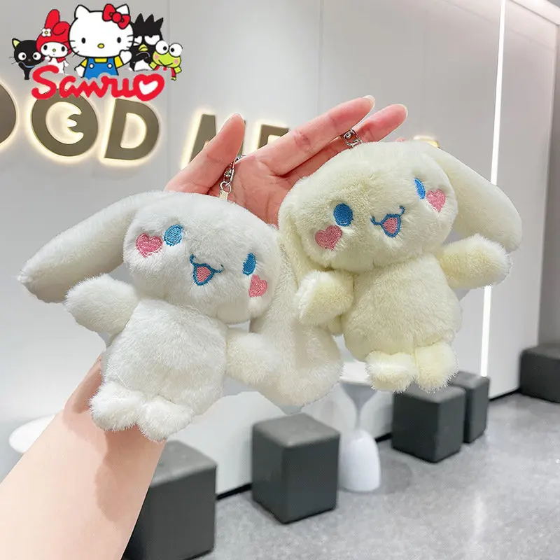 

Sanrio Cinnamamoroll Cute Pendant Doll Blush Bunny Doll Keychain Toy Soft Stuffed Kawaii Schoolbag Decoration Pendant Gift 12cm