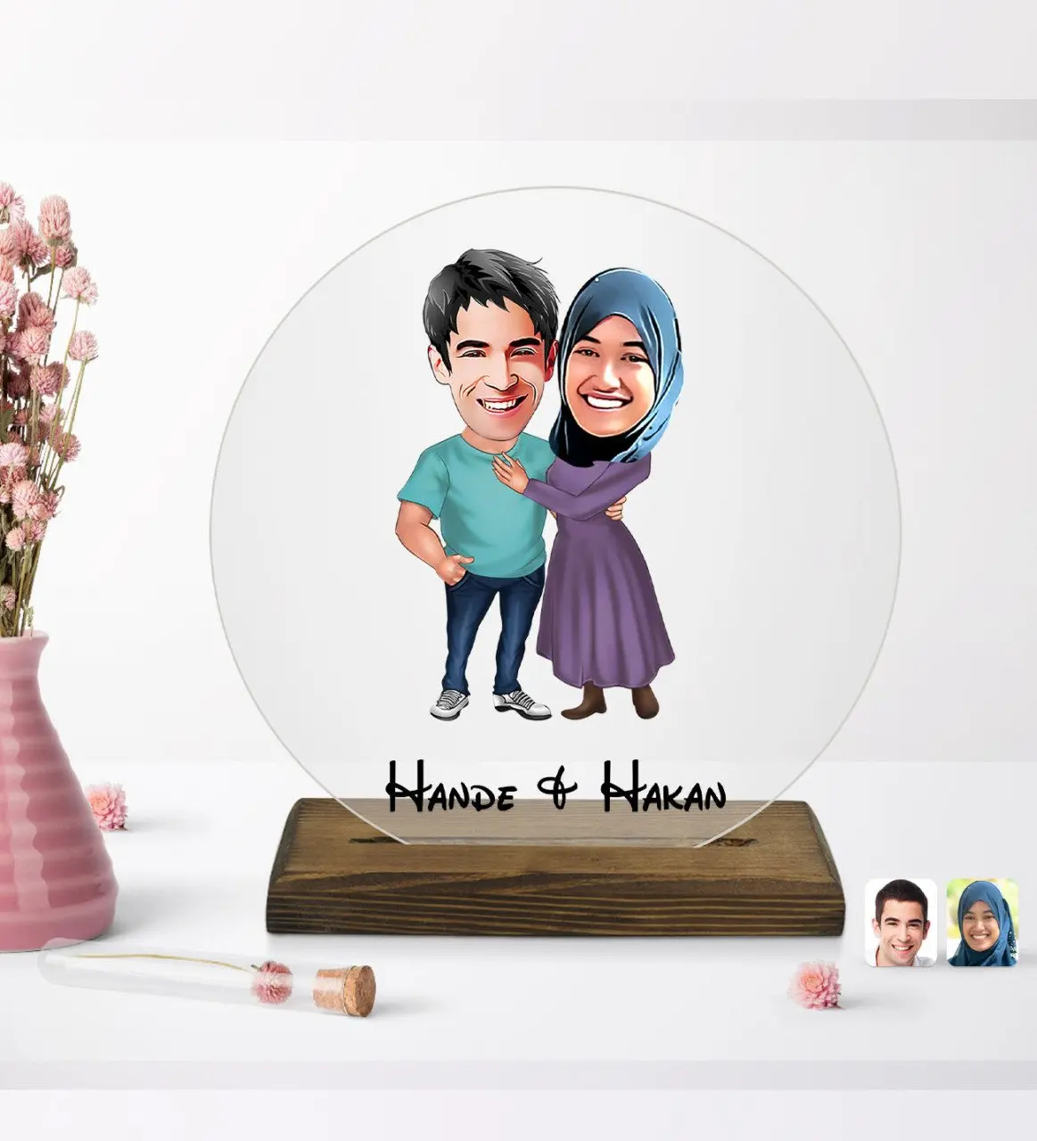 

Персонализированная круглая деревянная подставка в стиле Дня Святого Валентина