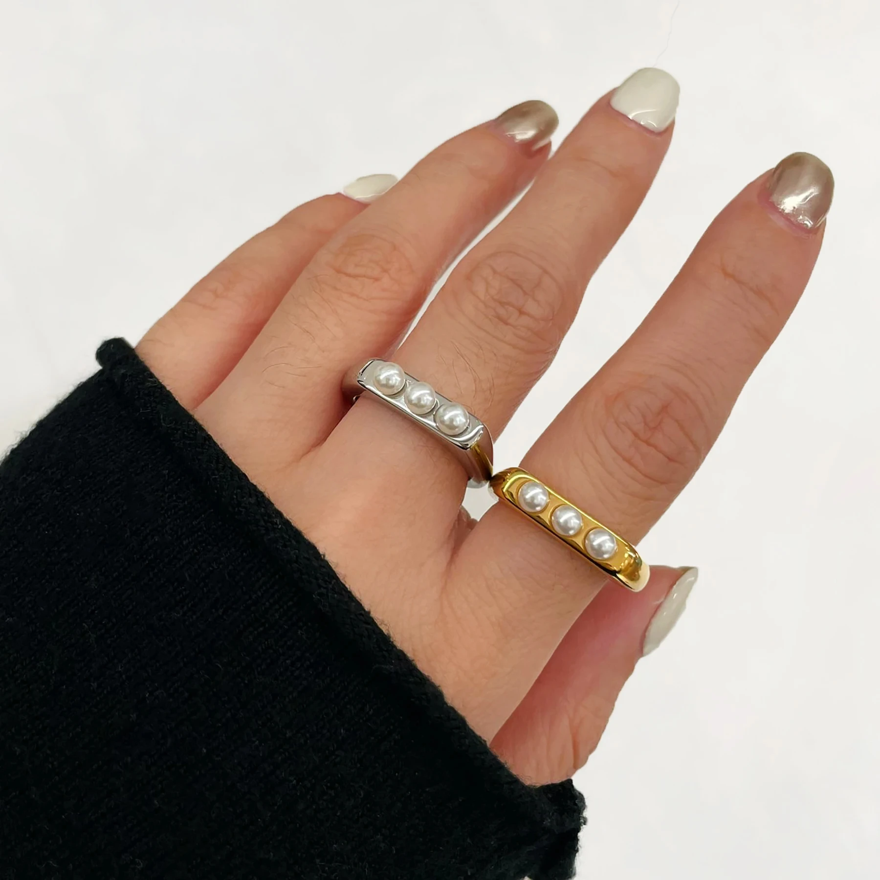 Peri'sBox Модное коктейльное кольцо с искусственным жемчугом для женщин