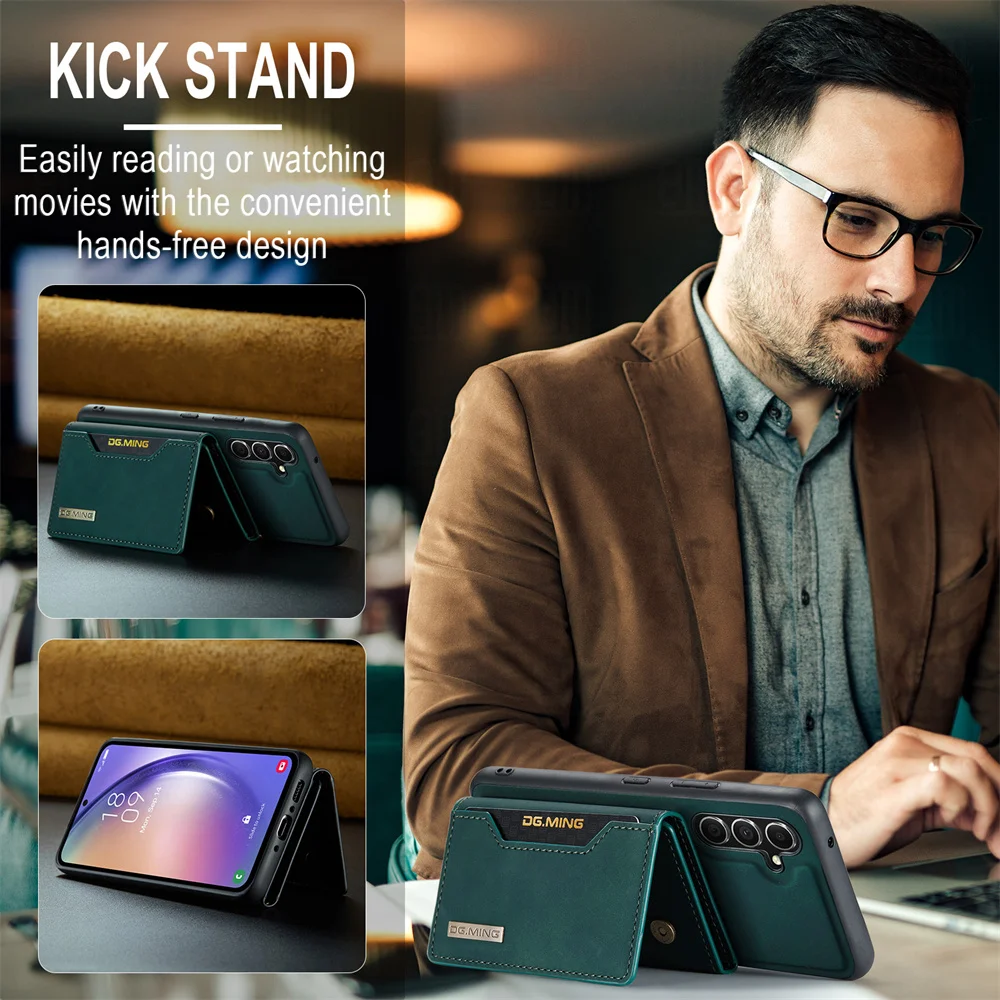 Съемный кошелек DG.MING M2 для карт кожаный чехол Galaxy A12 A13 A14 A22 23 A24 A32 A33 A34 A42 A51 A52 A53 A54 A71