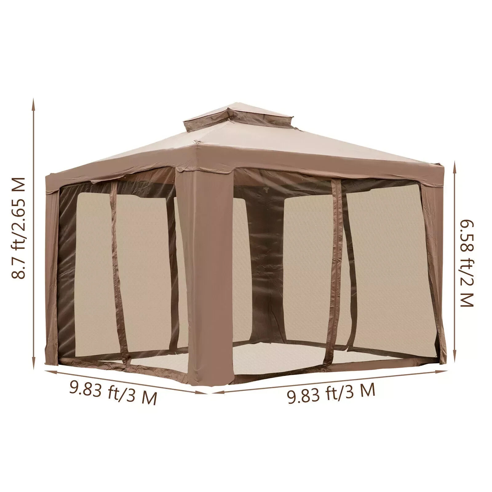 

Outdoor Gazebo Canopy Tent W/ Netting Sandbag Patio Garden Shade Awning Shelter Picnic Backyard Party Wedding Camping Tent