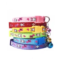 10pcs wholesale dog collar with bell delicate safety casual nylon dog cat collar neck strap camo adjustable pet dog accessories