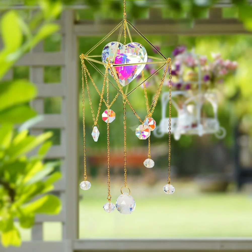 

Suncatcher Crystal Love Heart Chandelier Pendant Prism Hanging Lamp Ornament