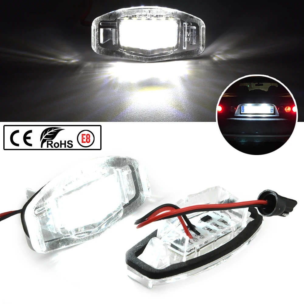 

For Honda Civic Sedan Pilot Accord Sedan Odyssey Acura MDX RL TL TSX RDX ILX LED Number License Plate Light Lamp White 2PCS