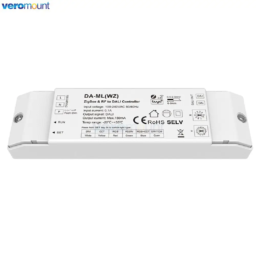 Skydance WiFi ZigBee 2.4G RF DALI Диммер Tuya Smart APP Cloud Control DA-ML DA-ML(WT) DA-ML(WZ) для светодиодных лент RGBRGBWCCT (art.: 3920cdcfcb1e7) - 3920cdcfcb1e7